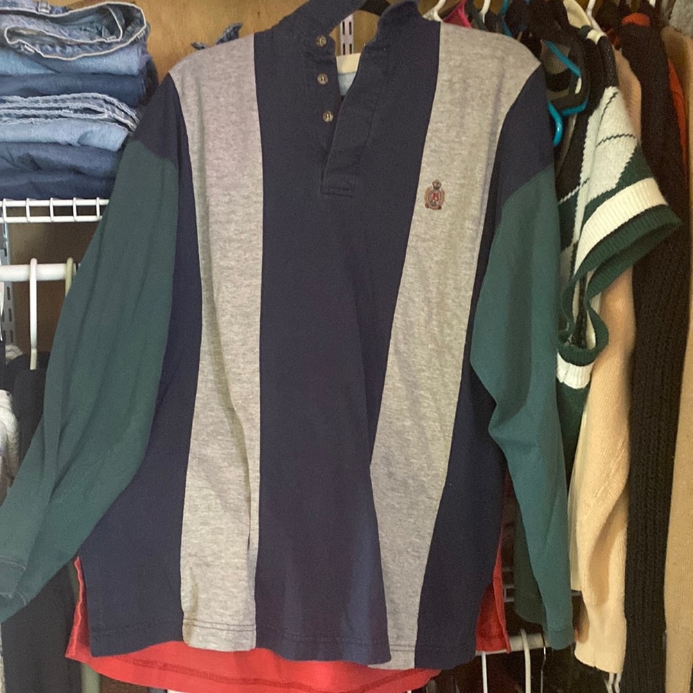 long sleeved polo shirt (reminds me of fez from euphoria)